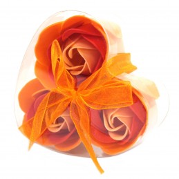 Roses en savon par 3 - Orange