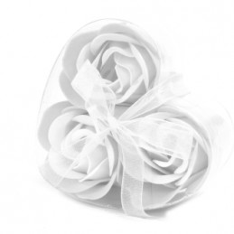 Roses en savon par 3 - Blanc